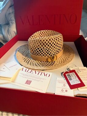 Valentino | Accessories | Valentino Vlogo Leathertrim Straw  display picture 2